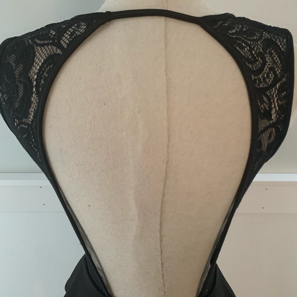 JUST FAB SMALL BLACK PEPLUM DRESS NEW w/tags. Back cutout and mesh details - Picture 11 of 16